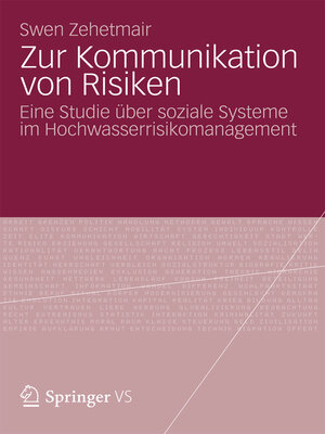 cover image of Zur Kommunikation von Risiken